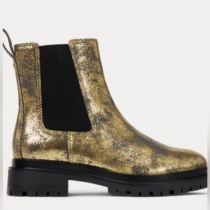 Lauren Ralph Lauren Gold and Black Ankle Boots